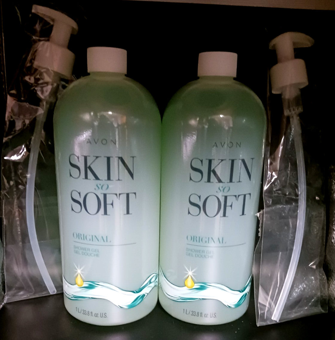 2-Pack Avon Skin So Soft Original Shower Gel 33.8 fl oz with Pump