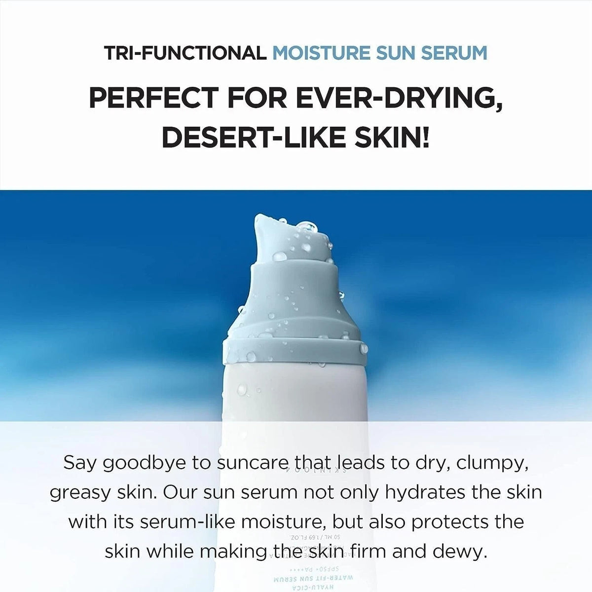 Skin1004 Madagascar Centella Hyalu-Cica Sun Serum SPF50+ PA++++ - Hydrating Sensitive Skin SPF