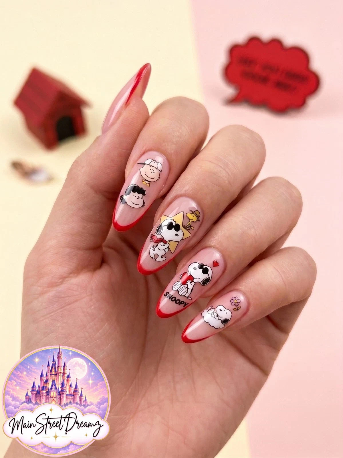 Snoopy 3D Nail Art Stickers - Peanuts Nail Decals for Creative Manicures