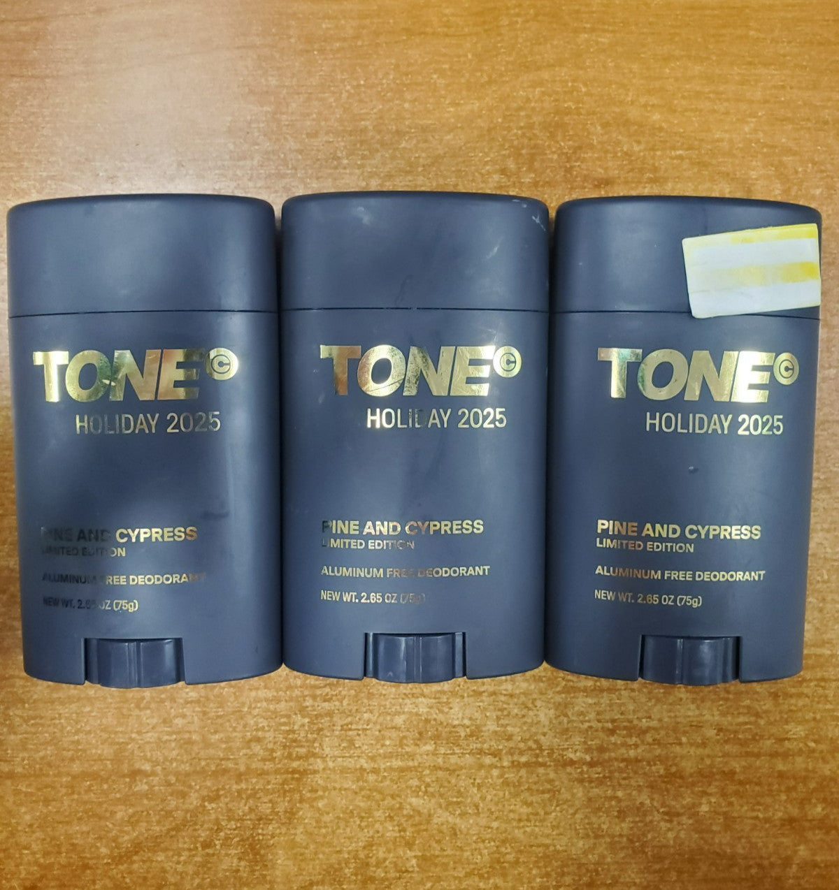 Aluminum Free Deodorant Set - Pine & Cypress Holiday 2025, 3 Pack, 2.65oz Each