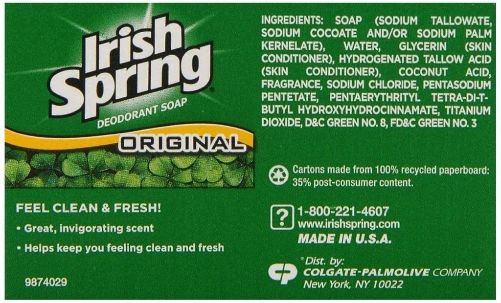 Irish Spring Original Scent Bar Soap Pack of 3 - Long-Lasting Freshness, 3.73 oz