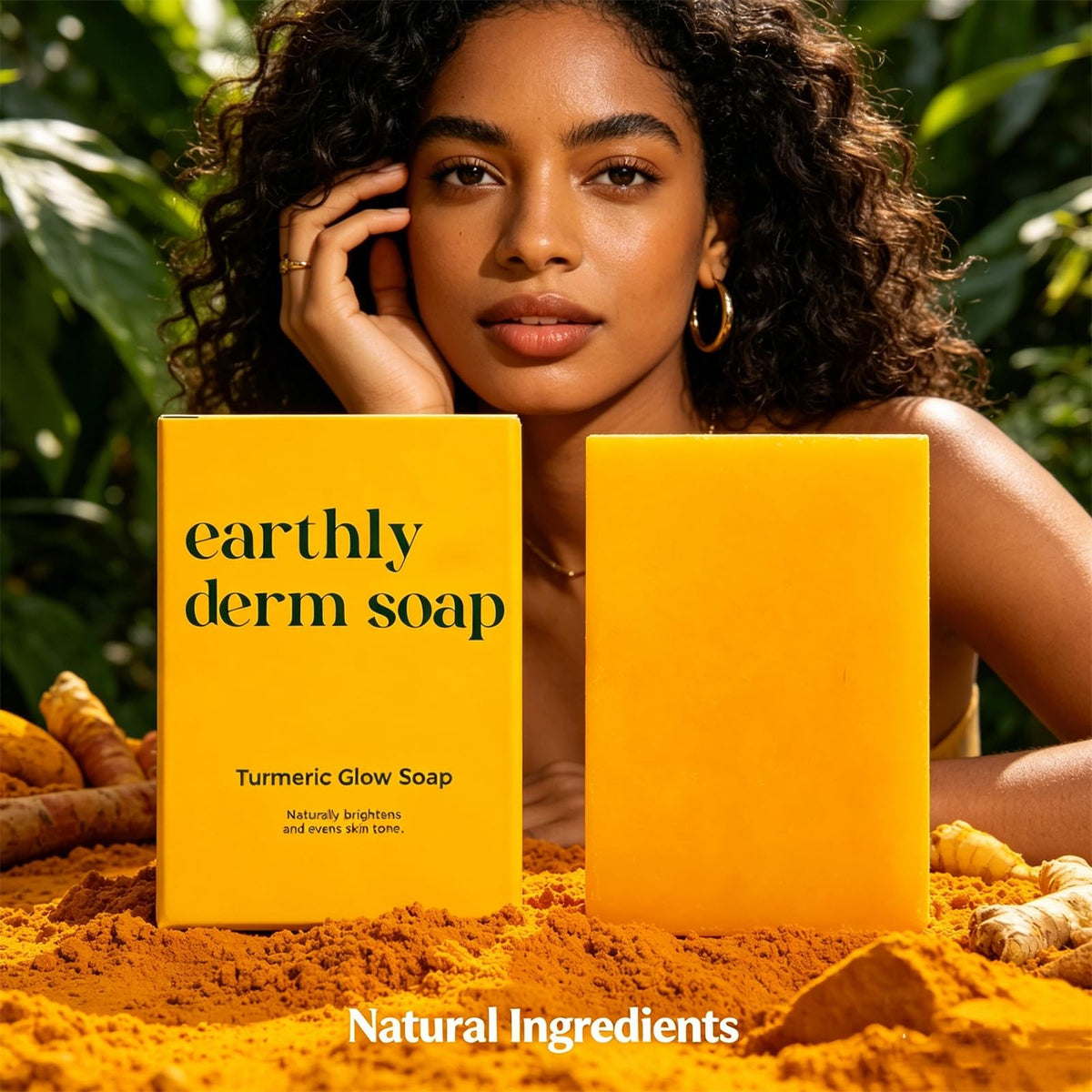 Turmeric Glow Natural Handmade Bar Soap for All Skin Types - Gentle Cleansing