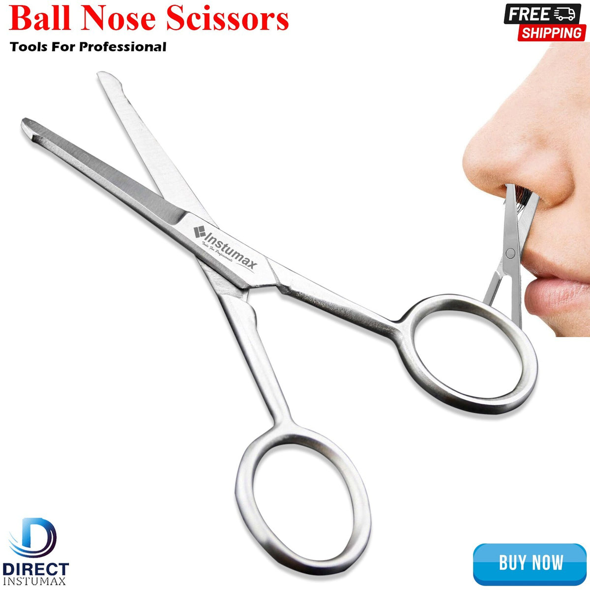 Grooming Ear & Nose Hair Trimmer Scissors with Rounded Tips