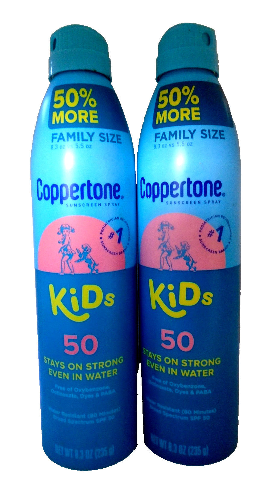 Kids SPF 50 Sunscreen Family Pack - Water-Resistant, 2 Pack, 8.3 Oz