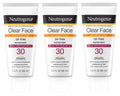 3 Pack SPF 30 Liquid Sunscreen Lotion for Face - Oil-Free, Fragrance-Free, Non-Comedogenic