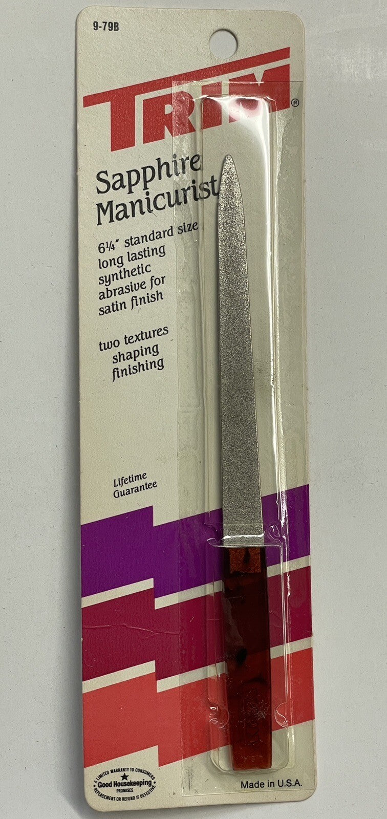 Vintage Sapphire Nail File Manicure Pedicure Tool 9-79B NOS