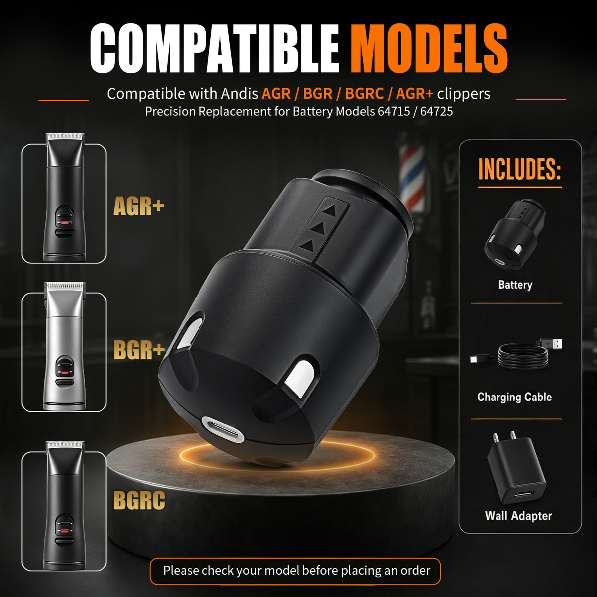 Replacement Battery for Andis PowerGroom Clippers 3200mAh Long-Lasting Power