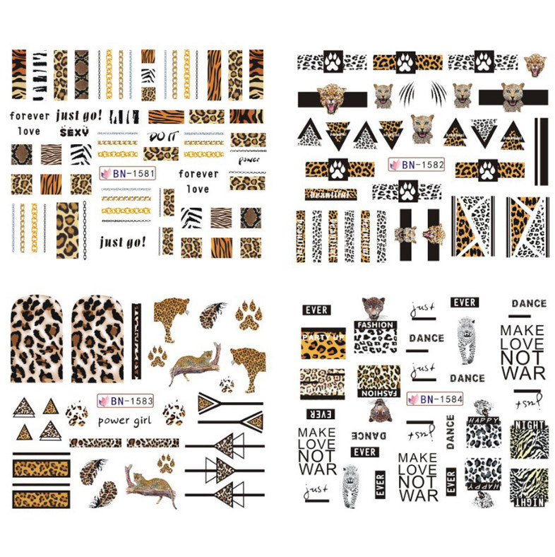 Leopard Nail Art Water Stickers - Wild Animal Print Decals for Nails