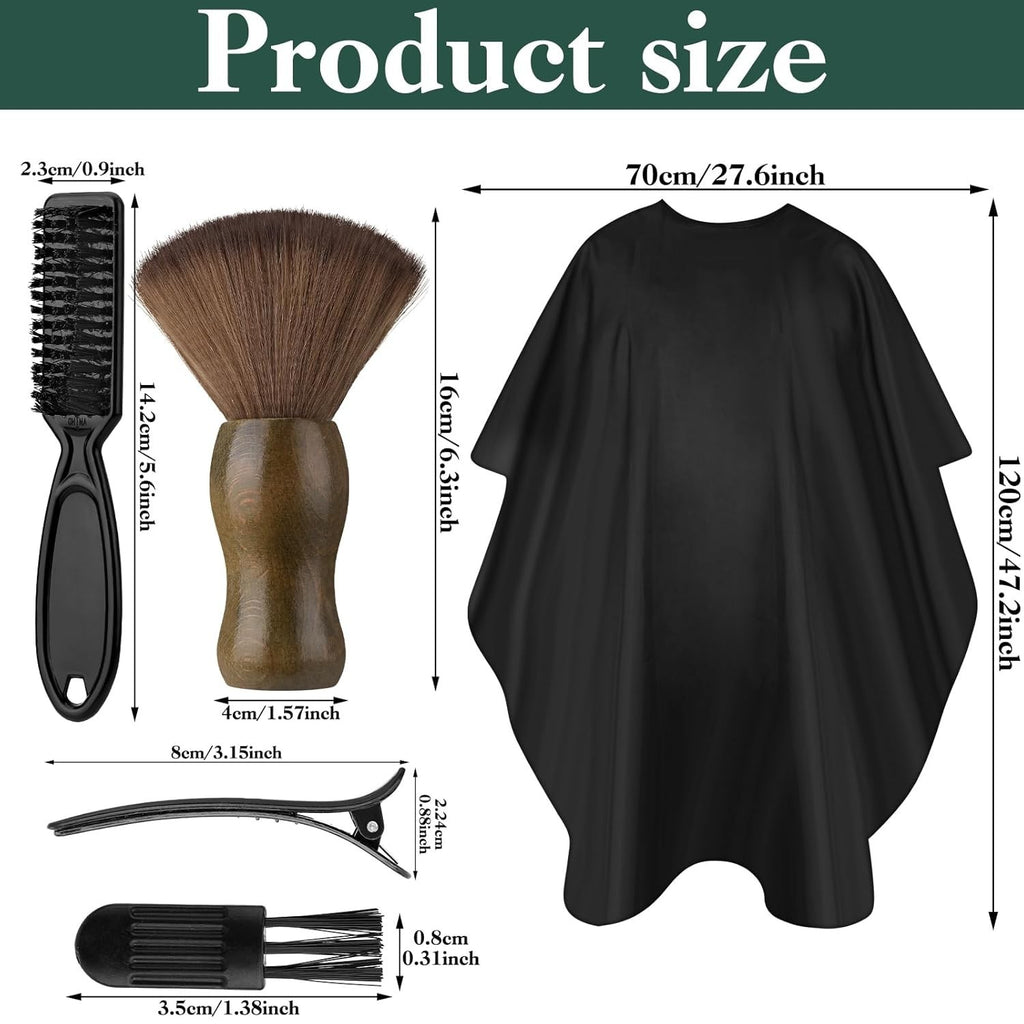Hair Cutting Cape & Neck Duster Brush Set for Barbers and Salons