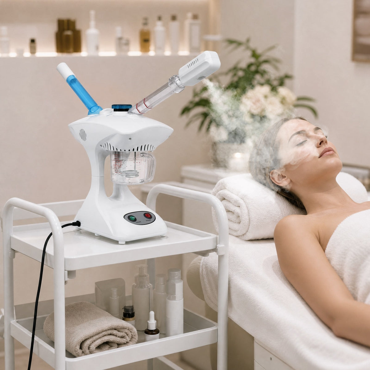 Facial Steam Device with Hot & Cold Sprayer - Professional Face Steamer for Skin Care