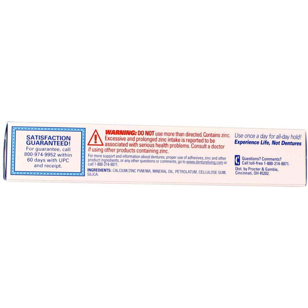 Denture Adhesive Cream Unflavored 5 Pack - Strong Long-Lasting Hold