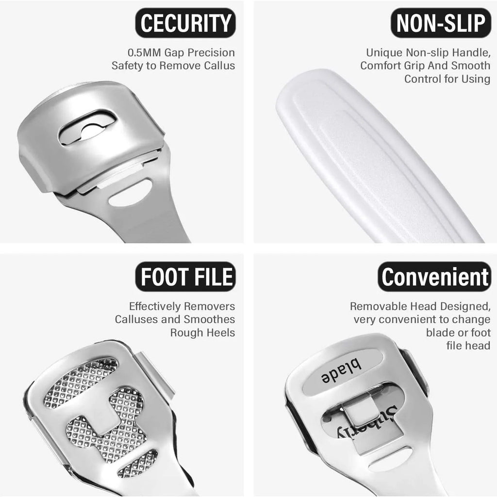 Foot Callus Shaver Heel Hard Skin Remover Pedicure Razor Tool with 10 Blades