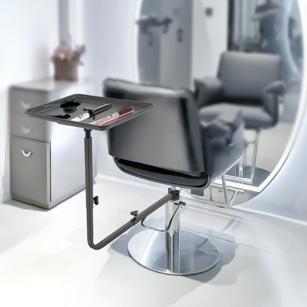 Adjustable Salon Hair Stylist Chair Tray with Rotating Bracket