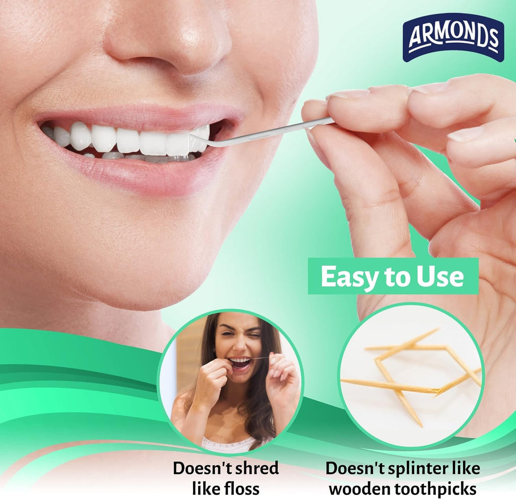 Disposable Dental Picks for Teeth Cleaning - Minty Fresh Plastic 6 Pack