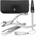 Professional Nail Nipper Set with Sapphire File & Tweezers - Manicure Pedicure Kit