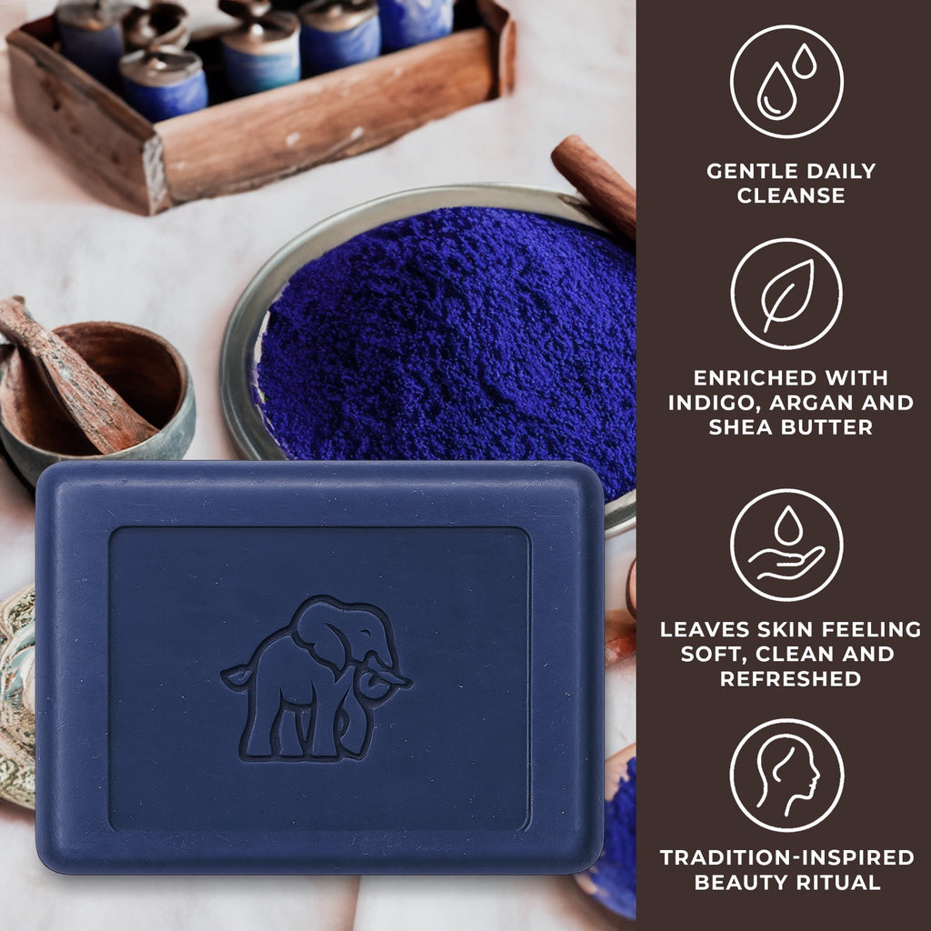 Natural Elephant Moroccan Nila Bar Soap - Handcrafted Facial & Body Cleansing Bar 3.52oz