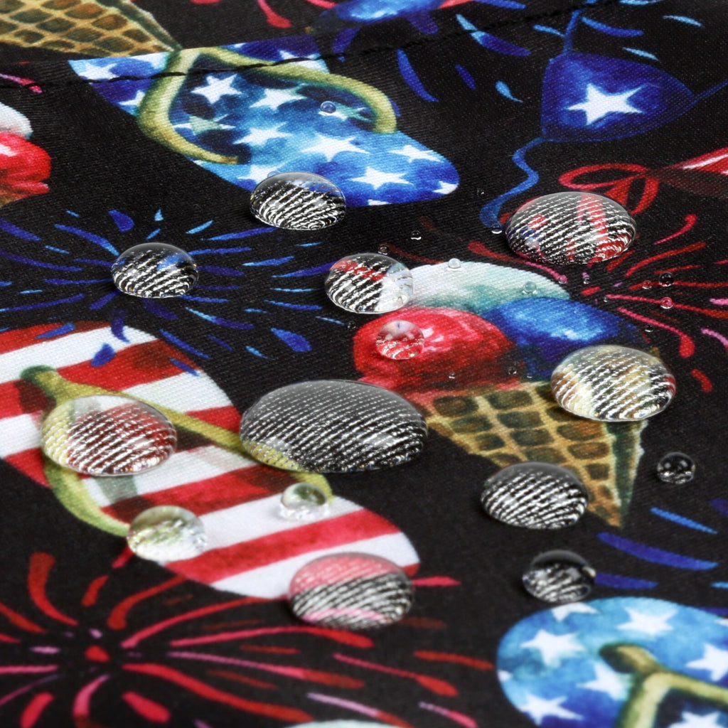 Patriotic Waterproof Apron with Pockets - Fourth of July Chef & Server Uniform
