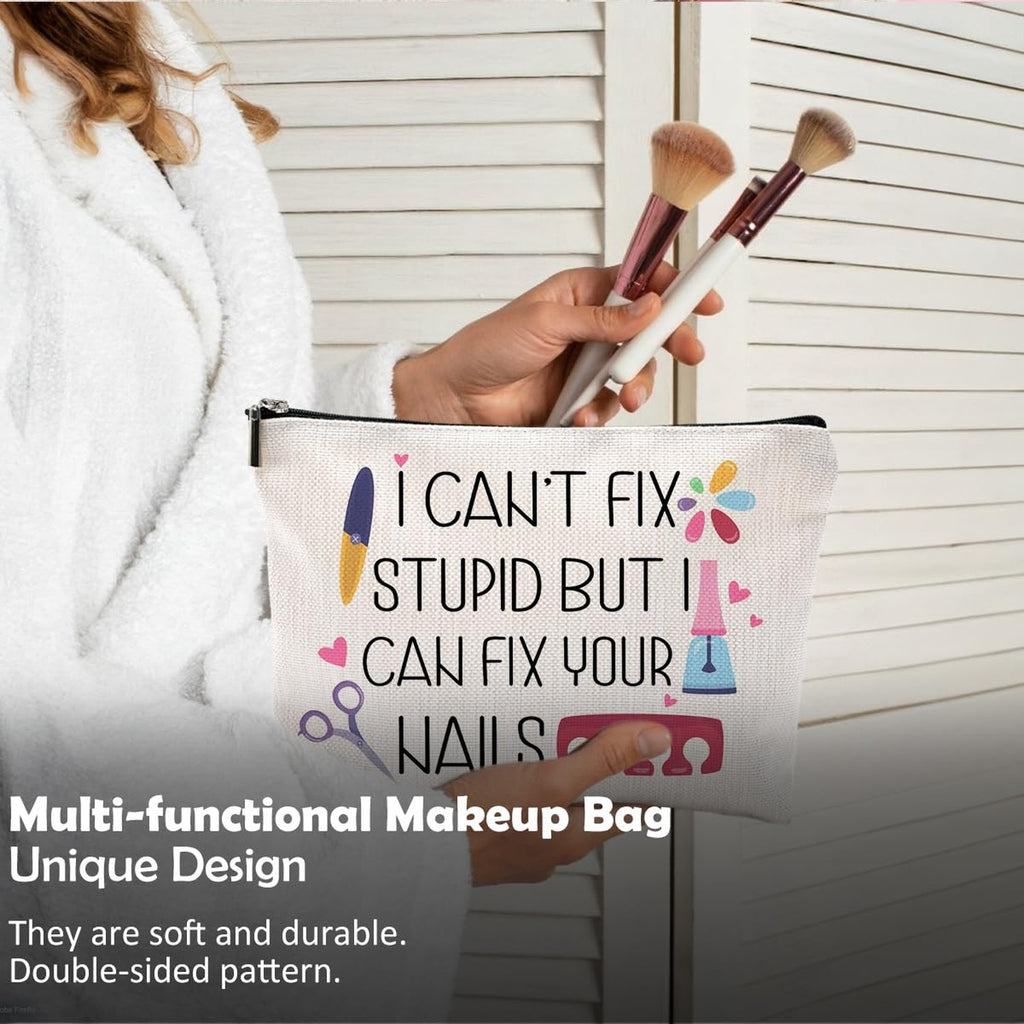 Nail Tech Gifts Makeup Bag for Nail Technicians and Nail Lovers