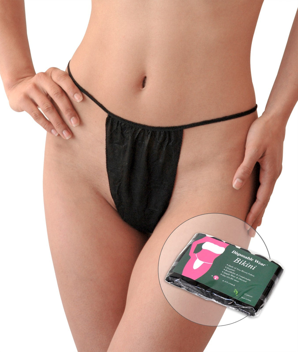 Disposable Women’s Spa Thong Panties - Tanning, Travel & Salon Use 12-Pack