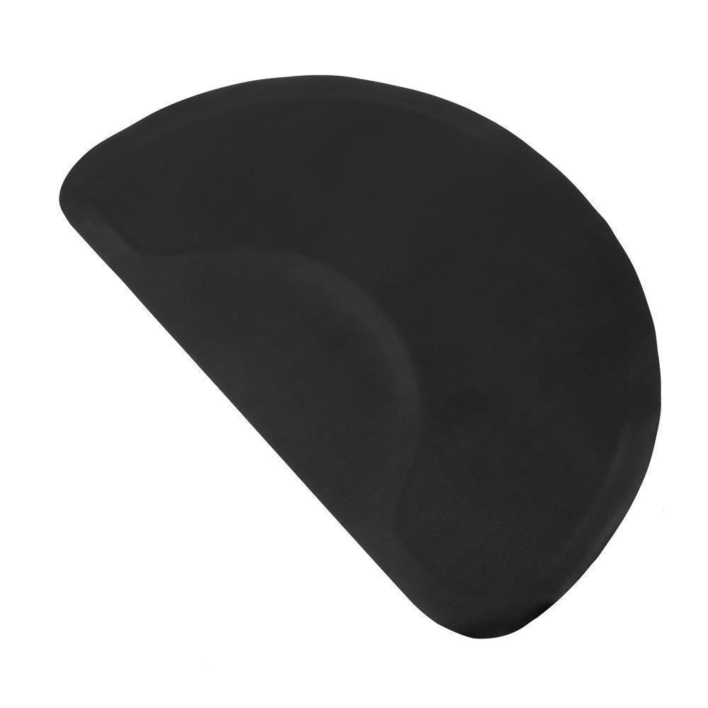 Salon Anti-Fatigue Floor Mat 3x4.5 Ft Semicircle Black for Barber & Salon Chairs