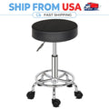 Adjustable Rolling Salon Stool with Wheels 360° Swivel & Pneumatic Height