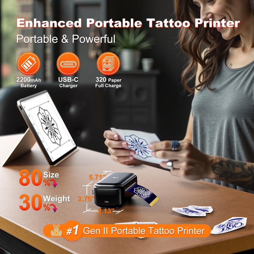 Tattoo Stencil Printer TP31 Mini Thermal Printer 3.15" Paper Size