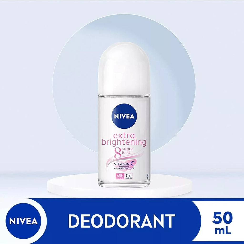 Nivea Extra Whitening Roll-On Deodorant with Vitamin C & Collagen - 3 Pack 50ml