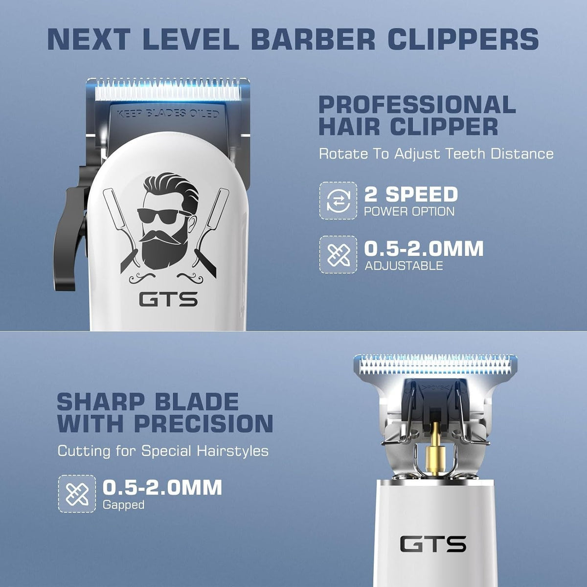 Professional Hair Clippers & Trimmer Kit for Men and Barber Use