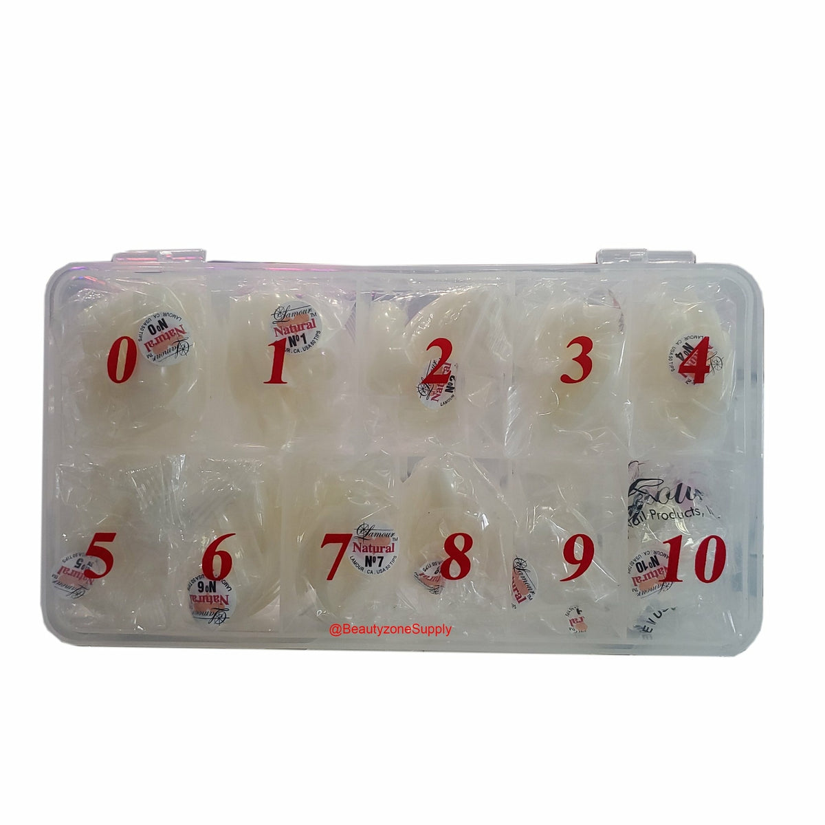 Natural Nail Tips Set 0-10 Sizes with Tip Box - 500 Pieces for Manicure