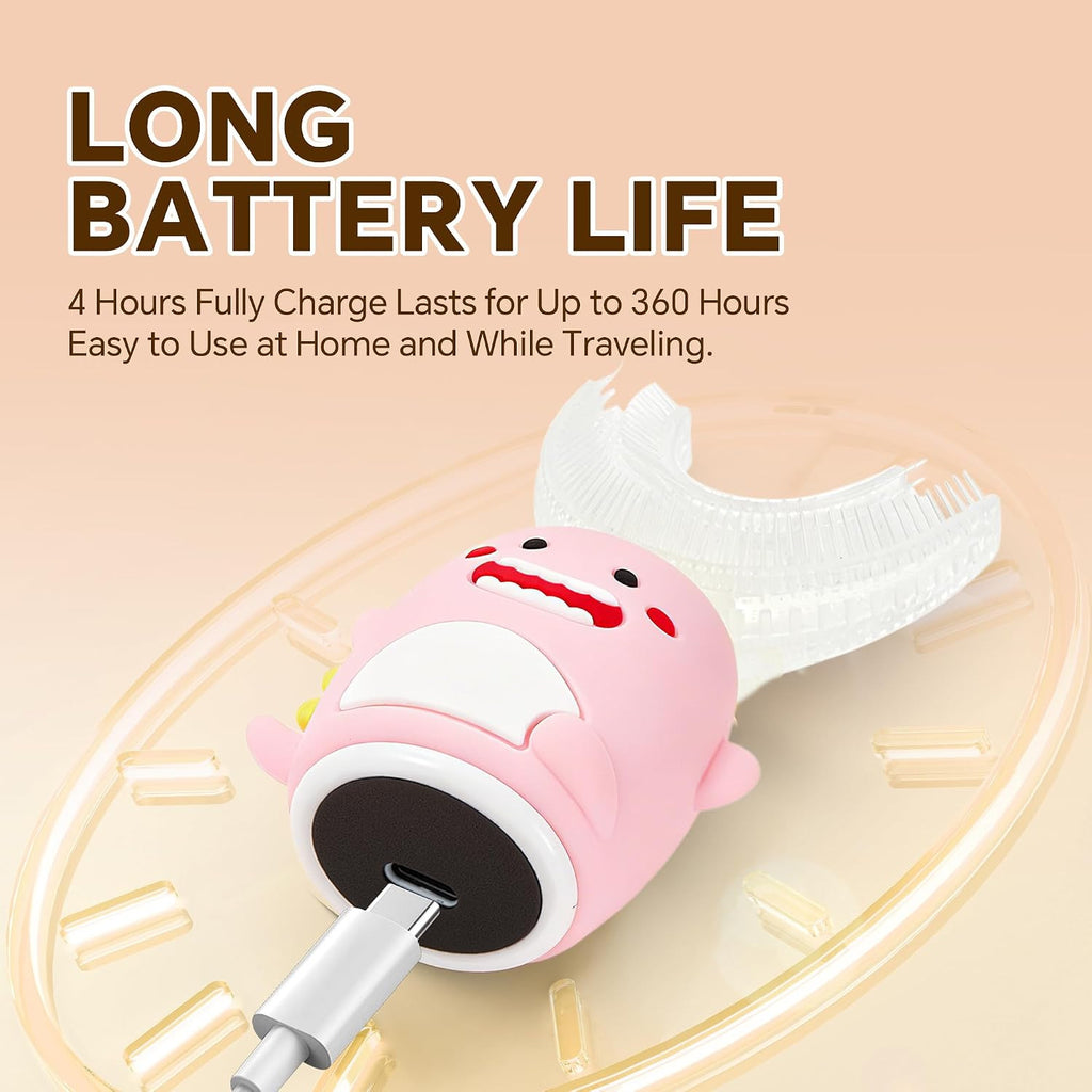 Kids Sonic U-Shaped Electric Toothbrush with 5 Modes & Waterproof Design