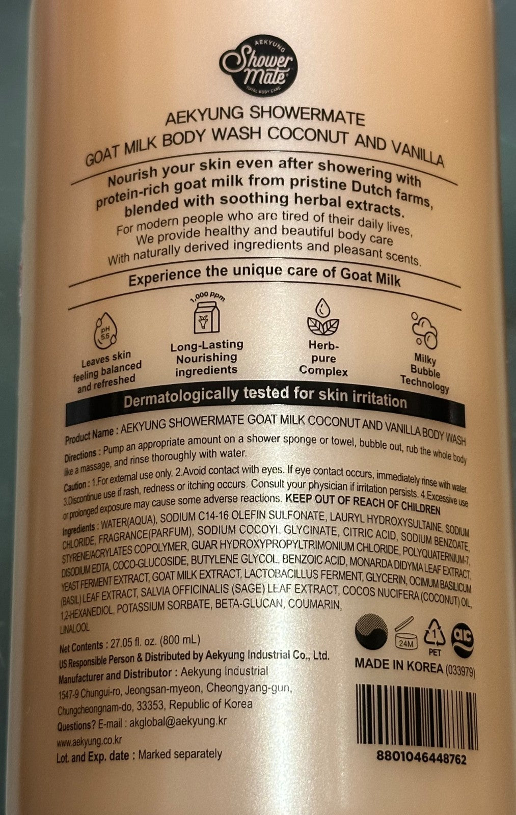 Hydrating Goat Milk Body Wash with Coconut & Vanilla – Natural Skin Nourishment