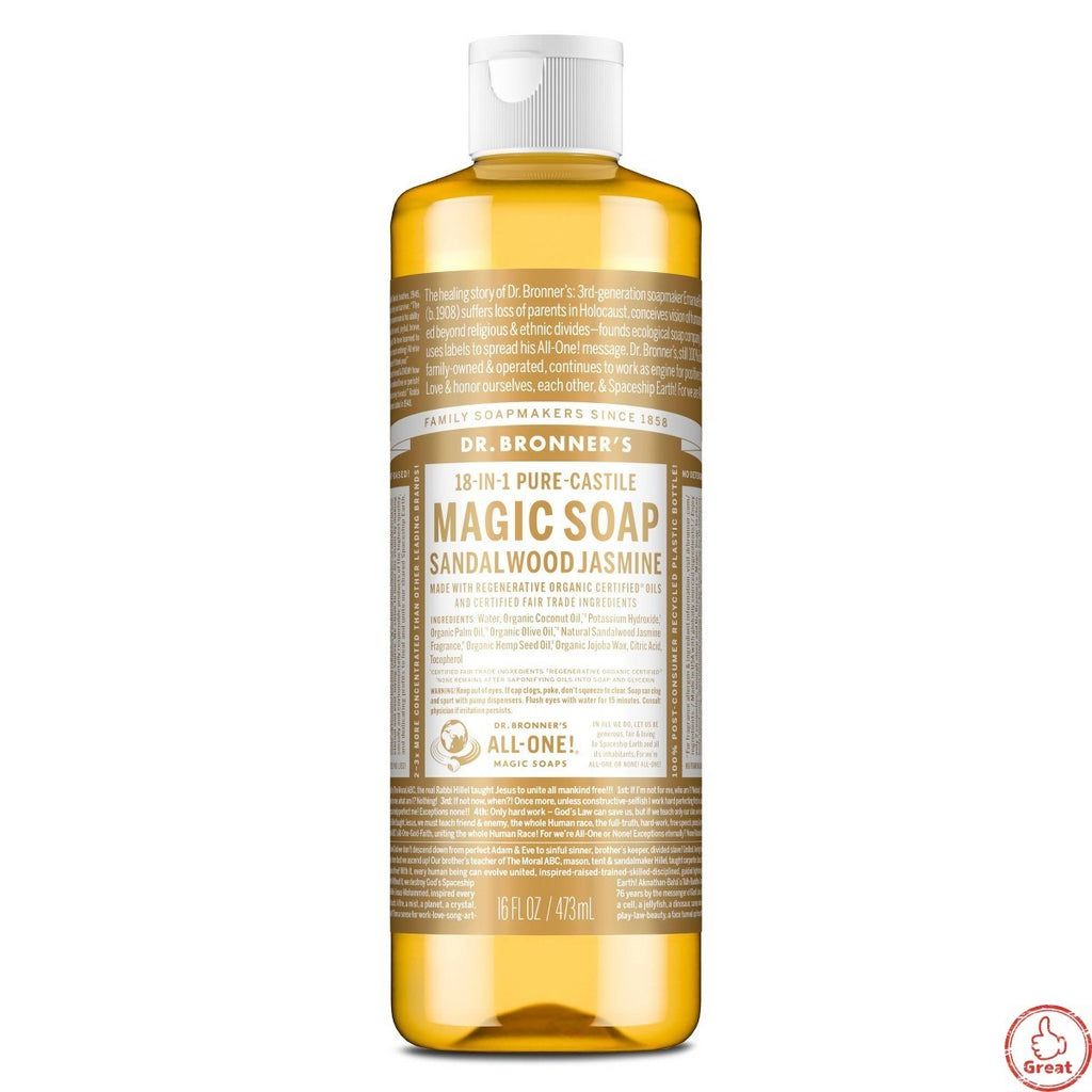 Dr. Bronner's Castile Liquid Body Wash Sandalwood Jasmine 2 Pack