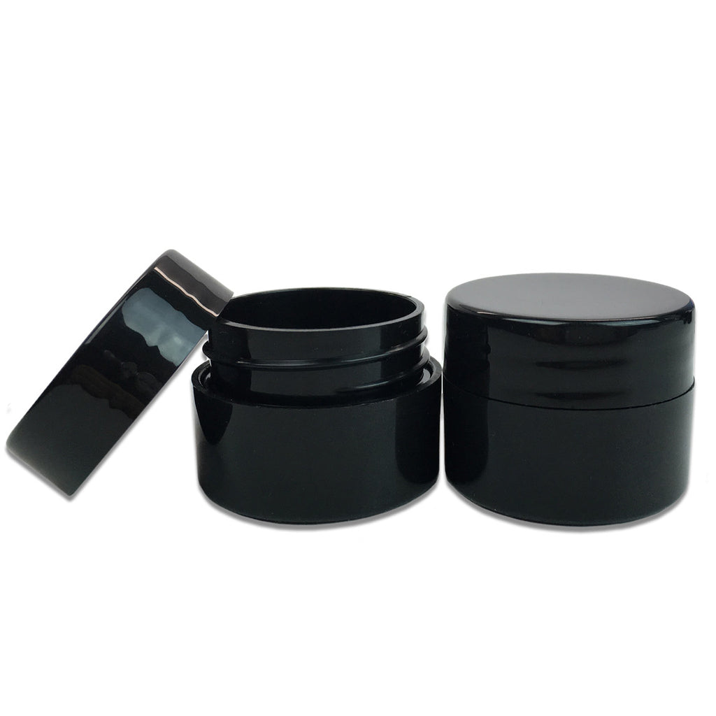 300 Pcs 7G/7ML Cosmetic Sample Jars with Lids - BPA Free Black Containers