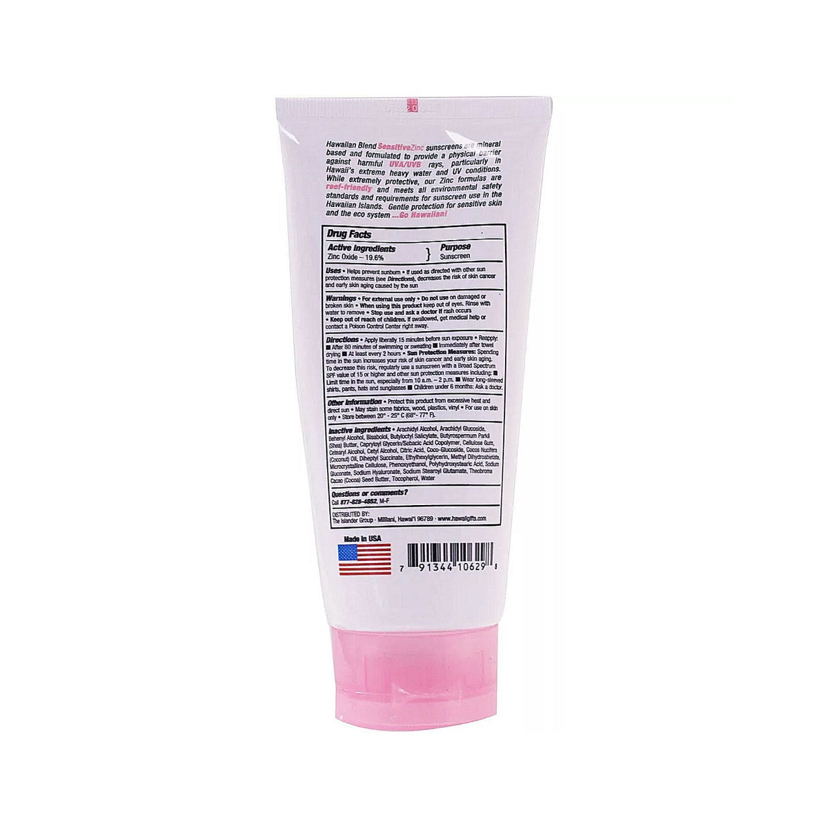 Hawaiian Blend Sensitive Skin Zinc Mineral Sunscreen SPF 50 - 5 fl oz