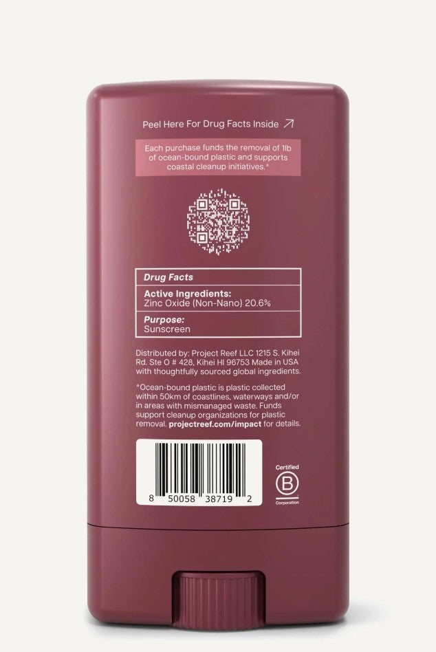 SPF 50 Mineral Sunstick - Reef-Safe, Water-Resistant, Vegan Sunscreen