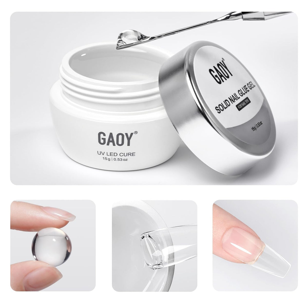 Strong Nail Tip Glue Gel - 15g for Extensions & Press-On Nails