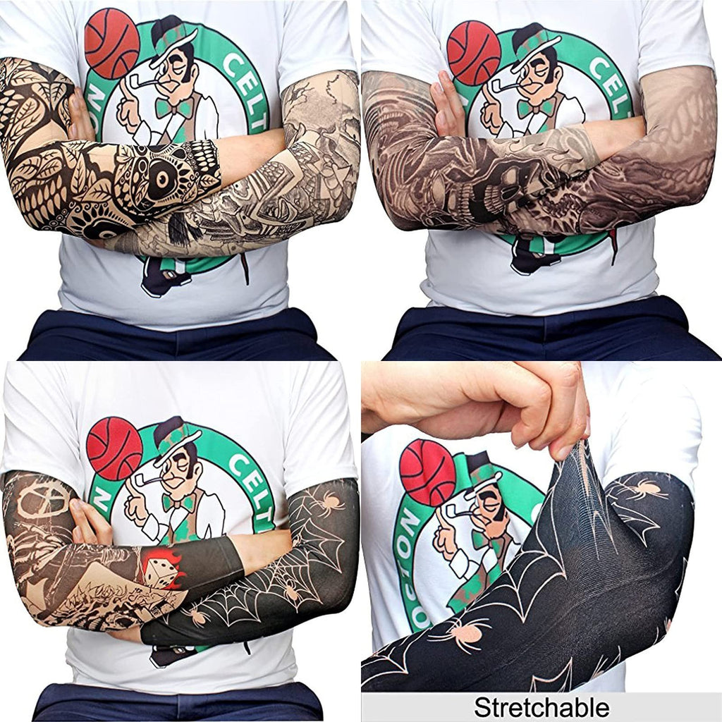 Temporary Tattoo Sleeves for Men - Stretchable Nylon-Blend Arm Covers