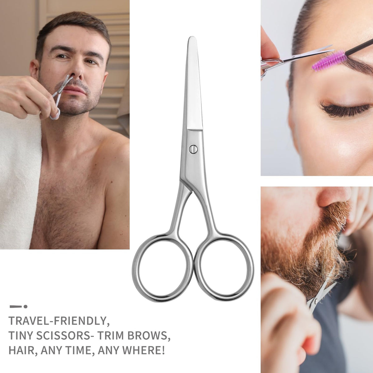 Small Grooming Scissors Set for Facial Hair & Detailing - 2PCS
