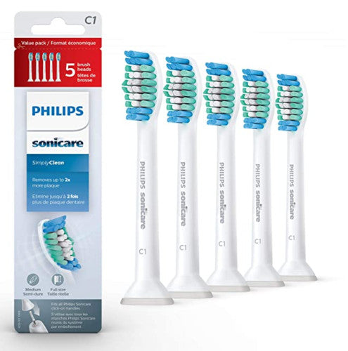 5 Pack Replacement Toothbrush Heads for Philips Sonicare C1 ProResults