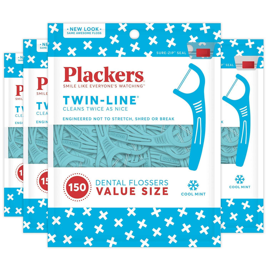 Dental Floss Picks 600 Count - Twin-Line Dual Action Flossers with Tartar Remover & Mint Flavor