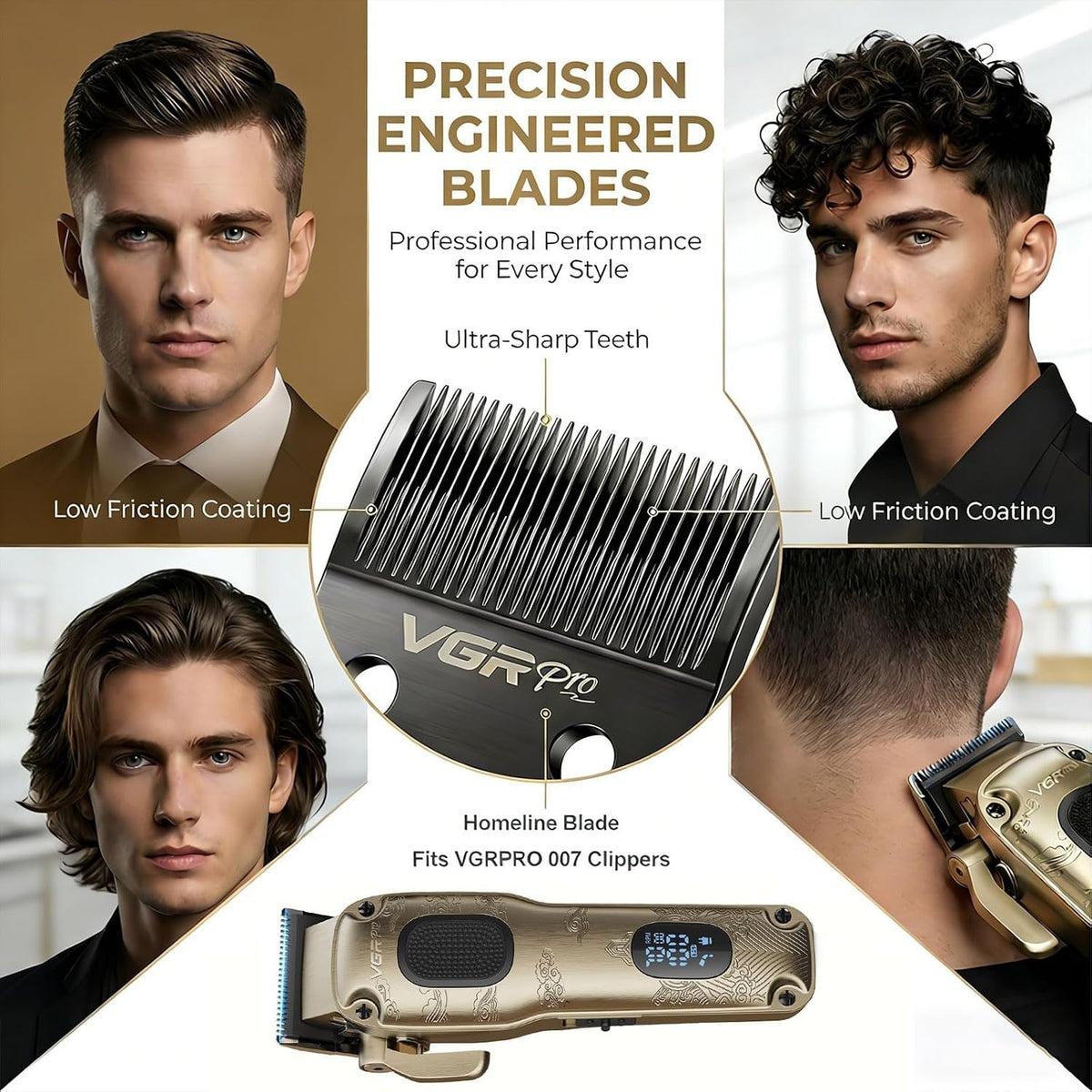 Hair Clipper Replacement Blade Set for V-007 - Professional Grooming