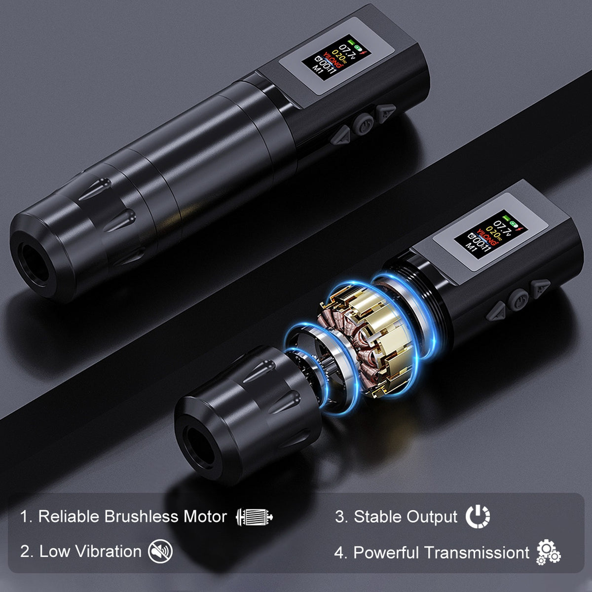 Rotary Tattoo Pen Machine Kit with Ink, Needles & Transfer Paper