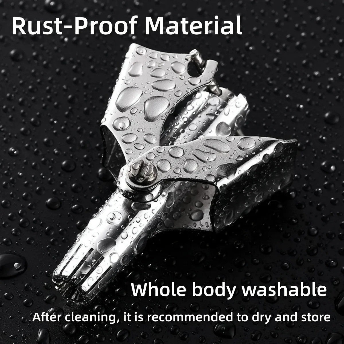 Manual Stainless Steel Nose & Ear Hair Trimmer - Painless, Waterproof, Travel-Friendly