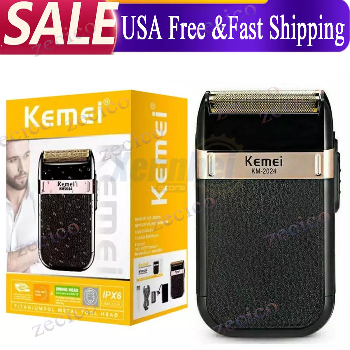 Rechargeable Hair Clipper Trimmer Kit for Men Waterproof & Quiet