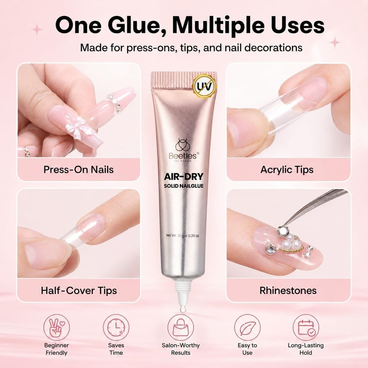Super Strong Nail Glue 10g for Press-On & Acrylic Nails - No UV Needed