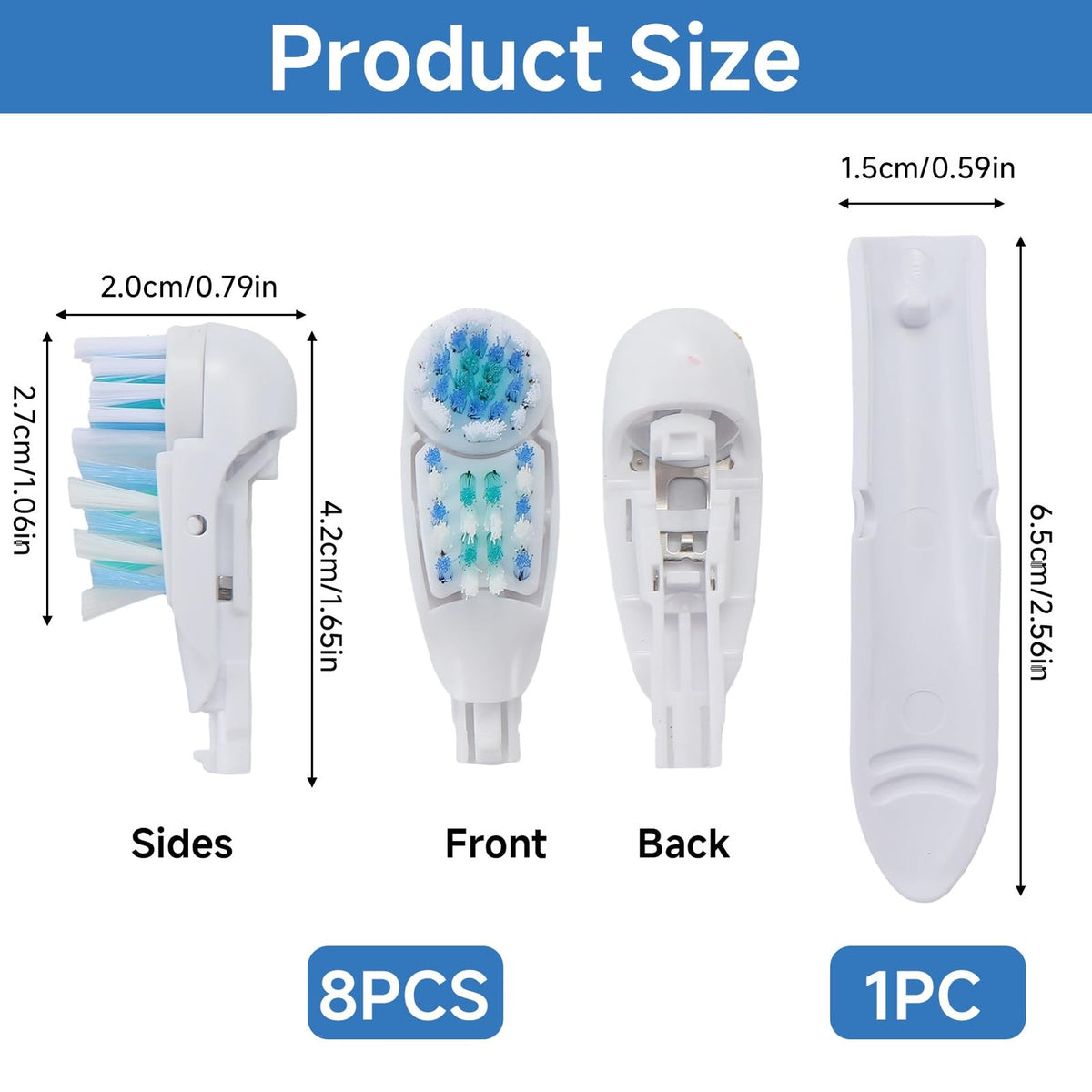 Electric Toothbrush Replacement Heads 8 Pack Soft Bristles Compatible with Oral-B