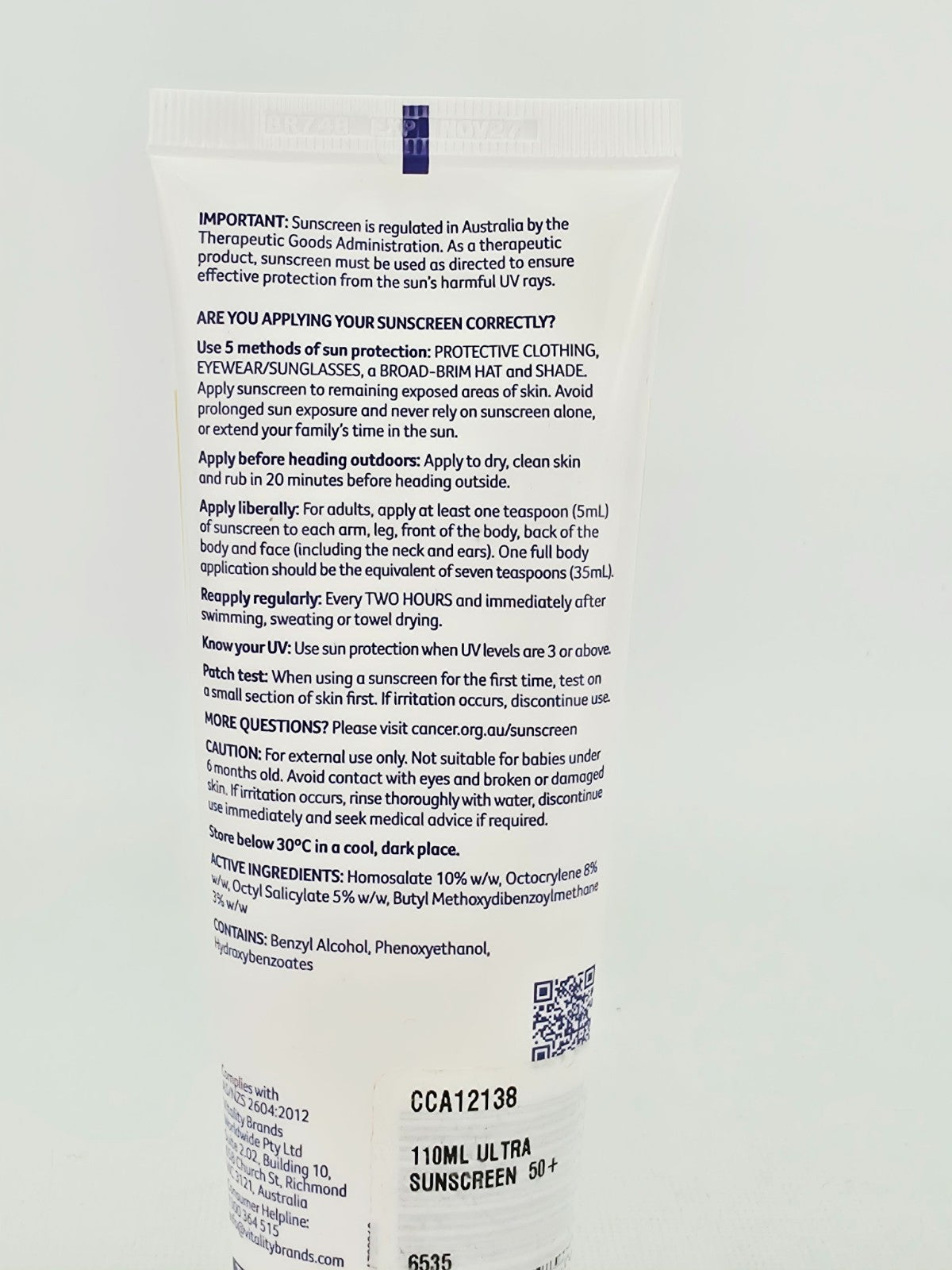 Sunscreen SPF 50 Protective Lotion 110ml - Broad Spectrum Sunblock