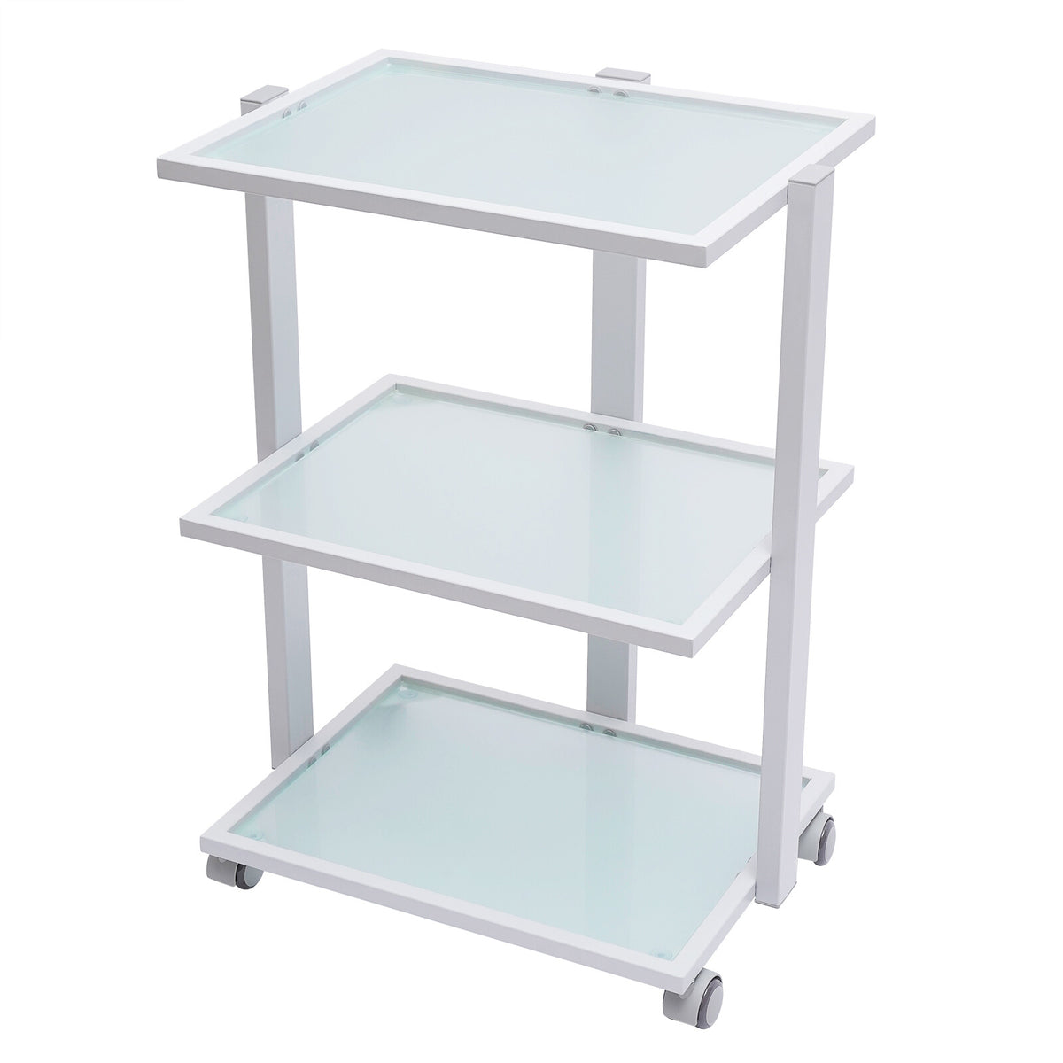 3-Tier Tempered Glass Salon Trolley Cart for Beauty Tools Storage