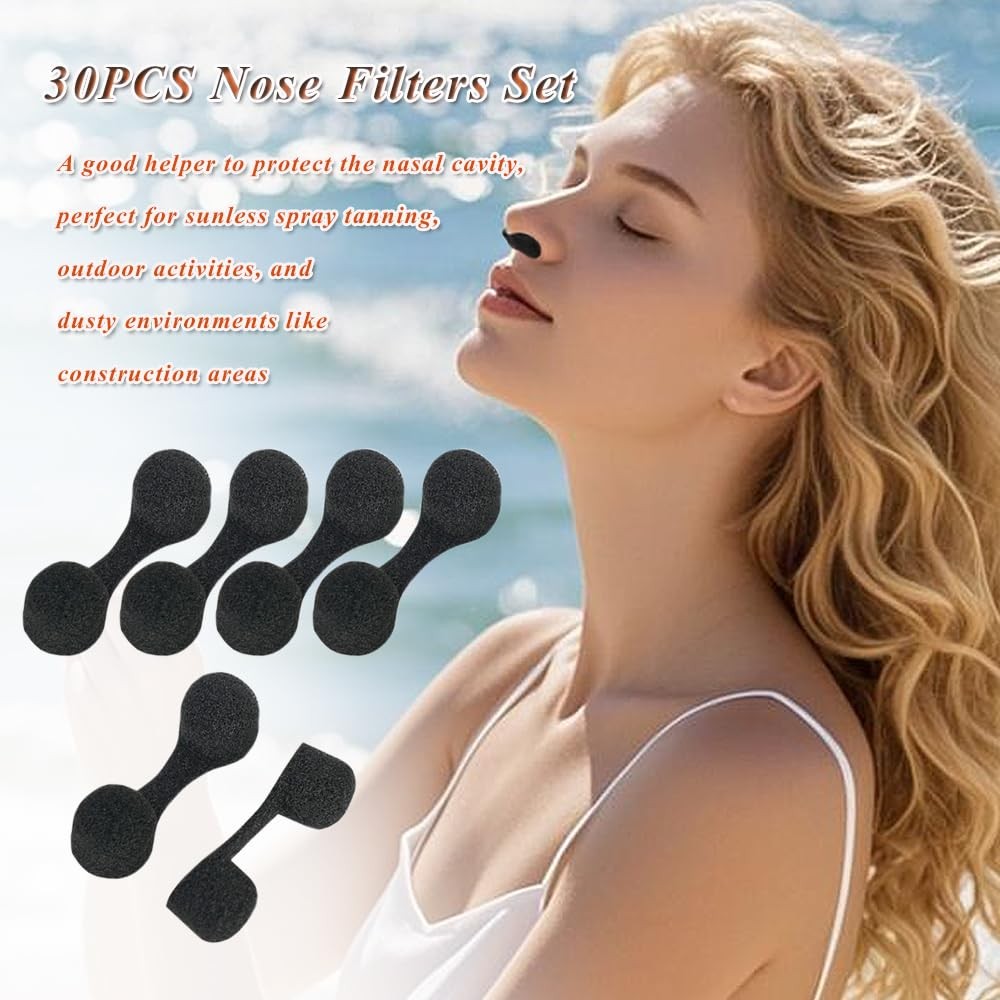 Disposable Nose Filters 30 Pieces for Spray Tanning Dust Allergies & Outdoor Use