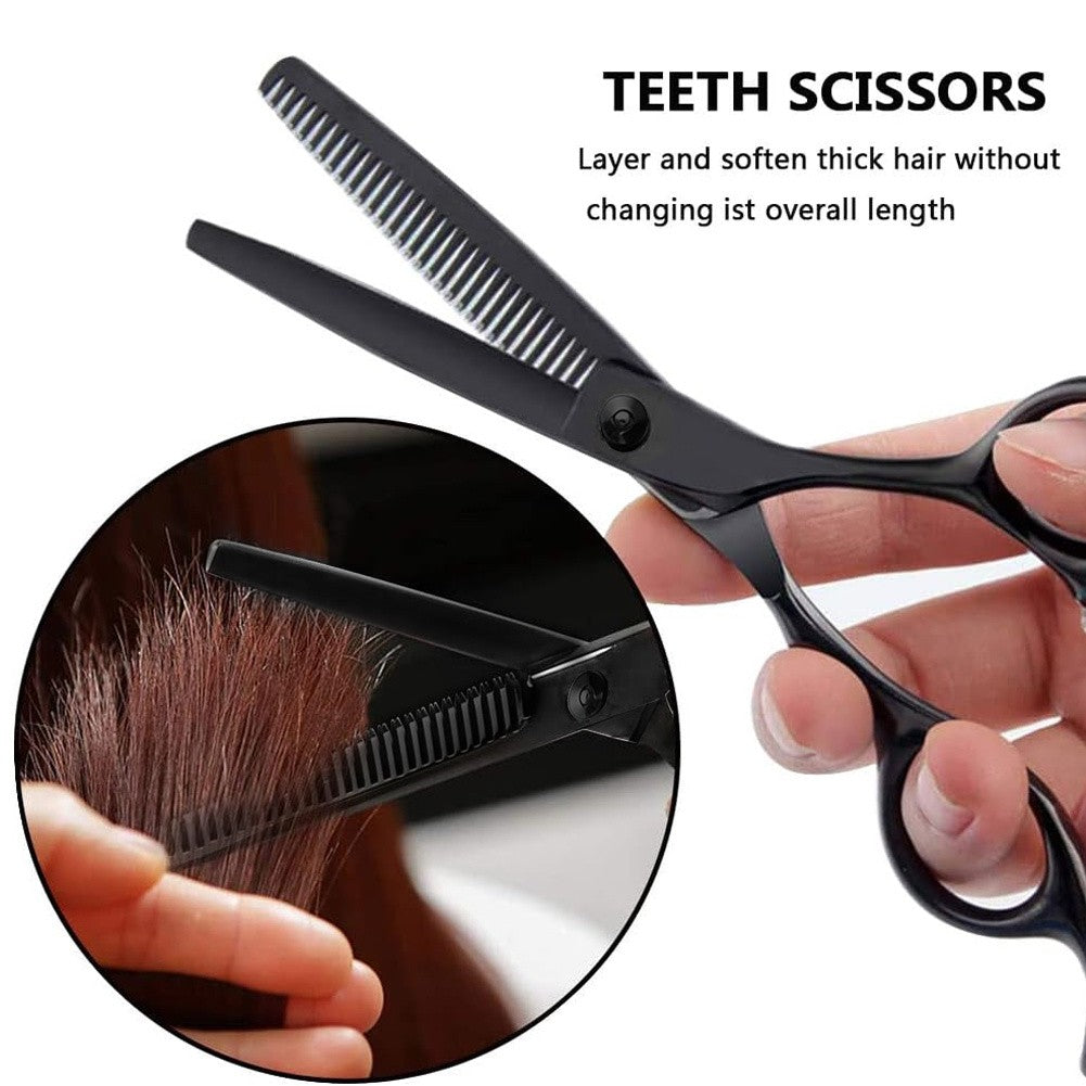 Professional Hair Cutting Scissors Shears Set for Salon & Home Use - 19 Pieces